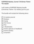 SURPRISE Mystery Journal Christmas Themed for Adults!