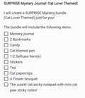SURPRISE Mystery Journal           Cat Lover Themed!